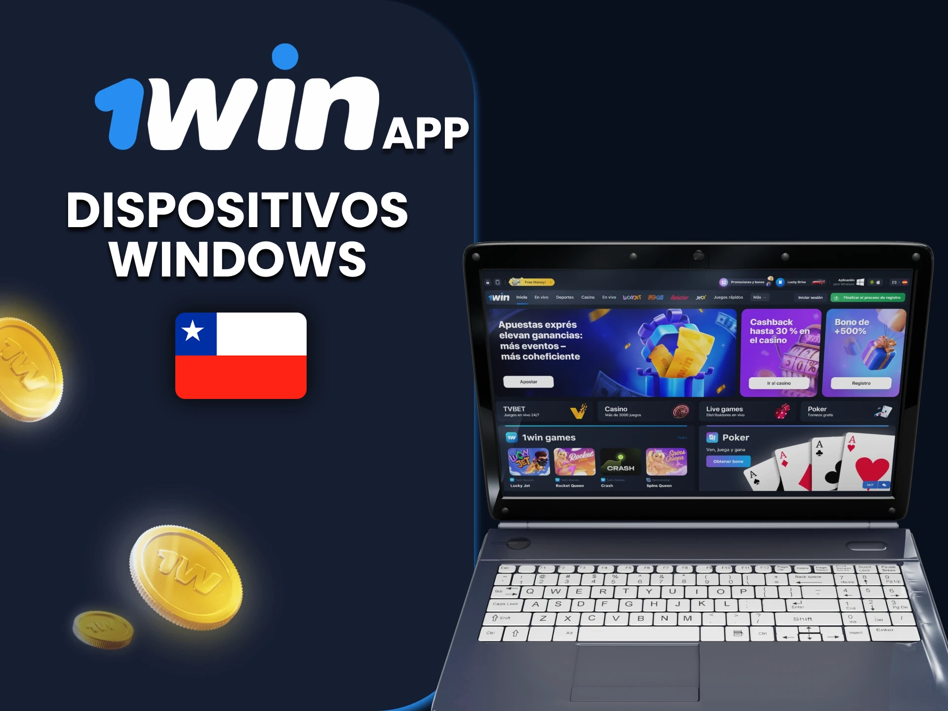 Hablaremos de dispositivos Windows para instalar la aplicación 1win.